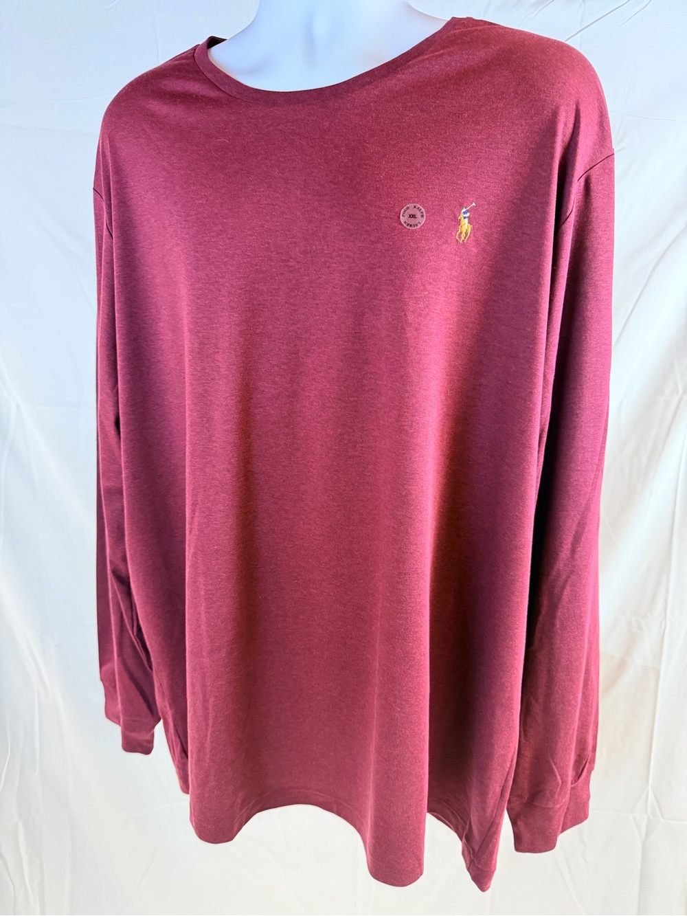 Polo by Ralph Lauren Men's Long-Sleeve Crewneck Shirt in Wine
